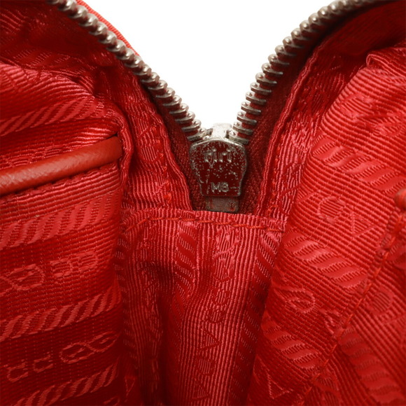 PRADA Red Leather Pochette Shoulder Bag - Picture 9 of 10